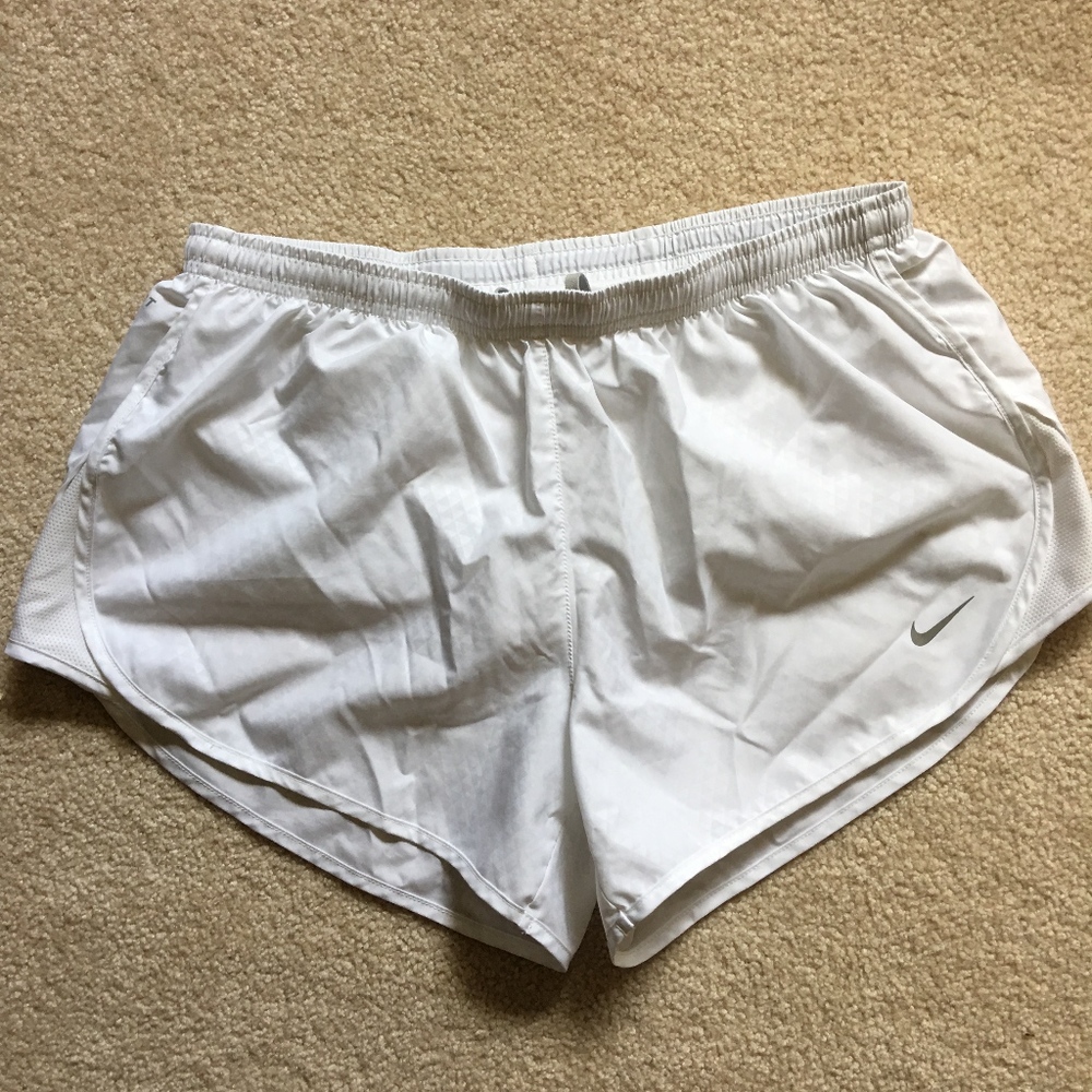 White Nike Running Shorts